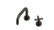 Contour One Handle Deck Mount Squaretop Lavatory Faucet with Soft Cross Handle in Antique Bronze