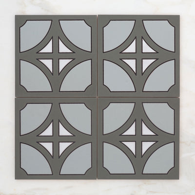 8x8 Handpainted Sample Denver  in Grey Motif