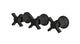 Emerson Three Handle Wall Mount Bath Trim with Diverter/Volume Control and Defined Cross Handles in Matte Black