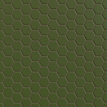 1" Hexagon Sheeted Original Ceramic Mosaic Tile in Lone Pine Matte