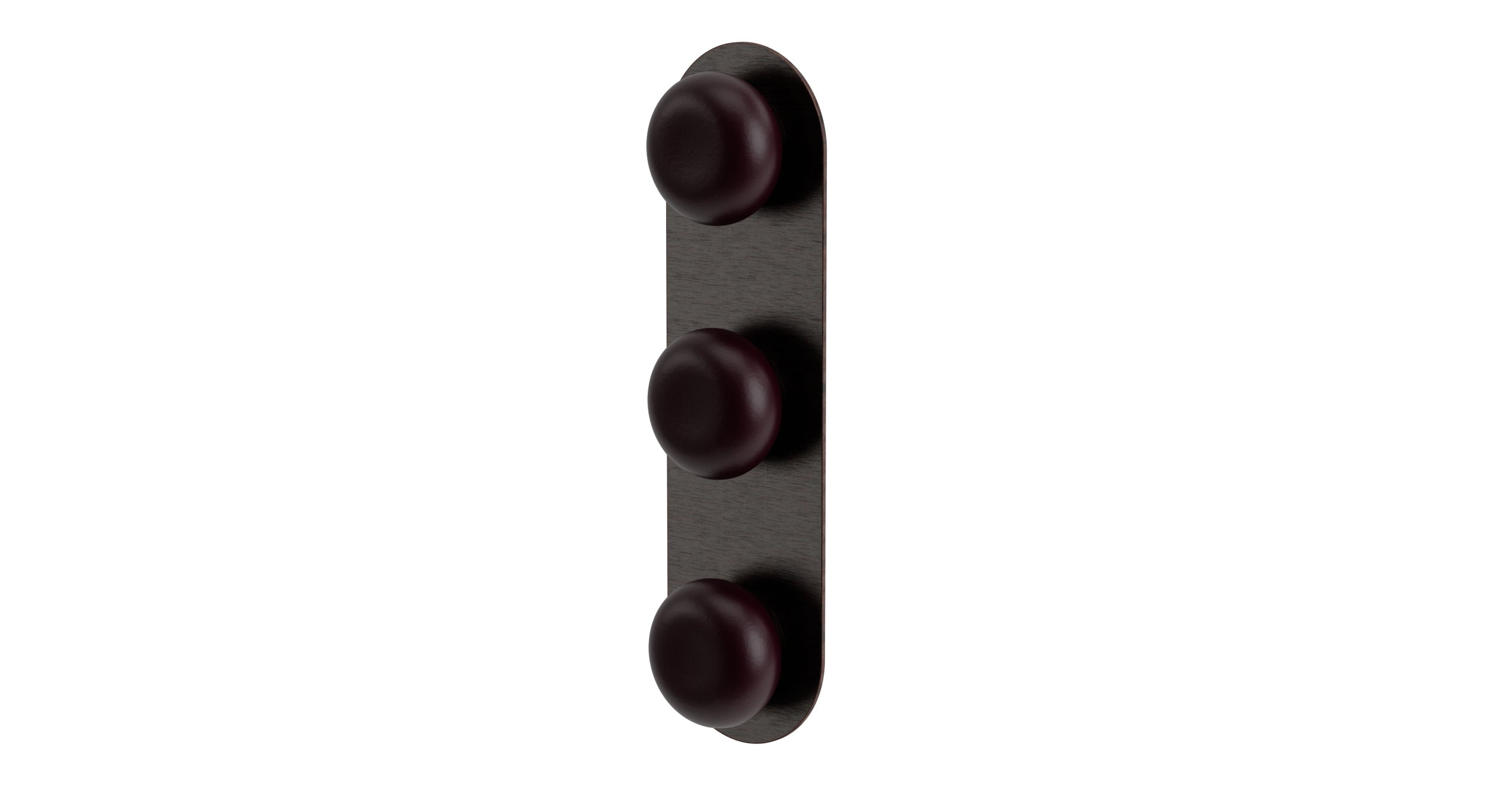 Foundry Three Handle Wall Mount Shower Trim with Pebble Ceramic Knob Handles in Antique Bronze