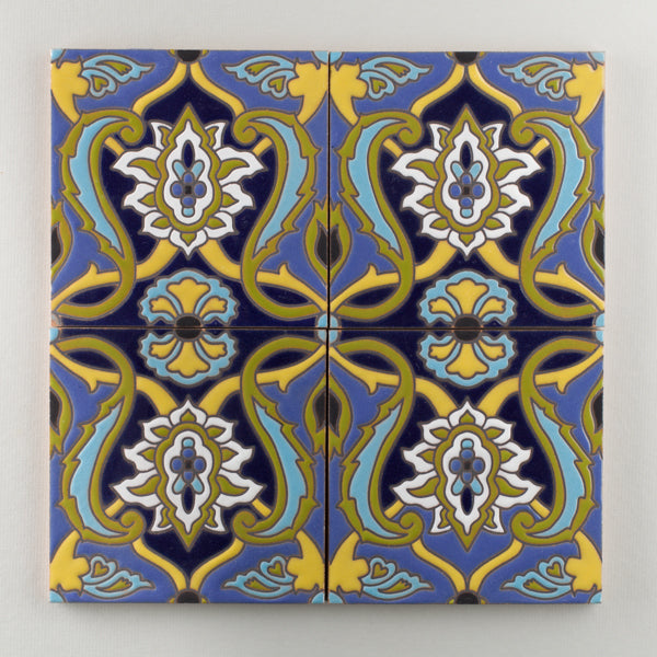 6x6 Handpainted Tile Almeria in Cool Motif