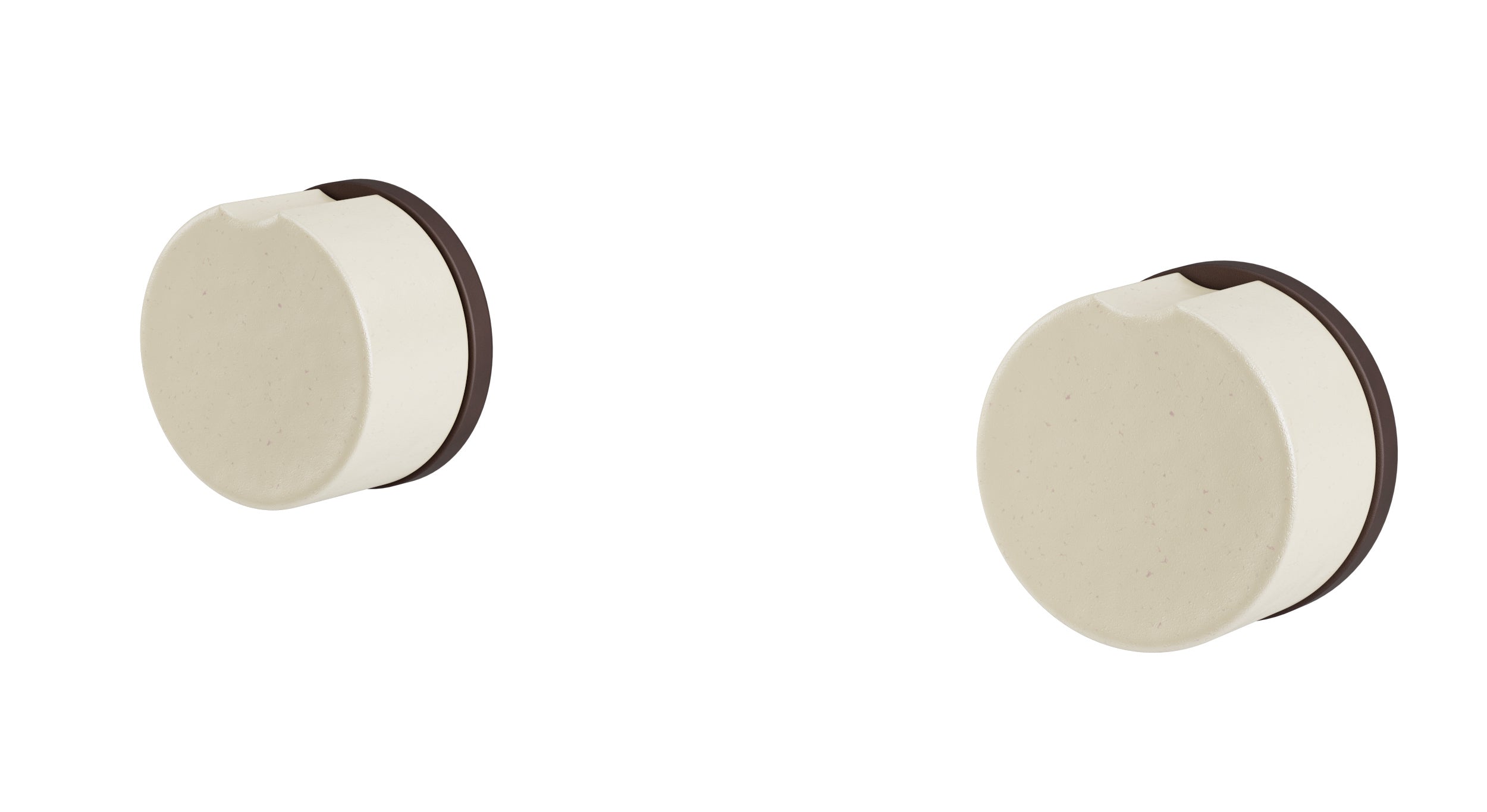 Foundry Two Handle Wall Mount Bath Trim with Groove Ceramic Knob Handles in Architectural Copper