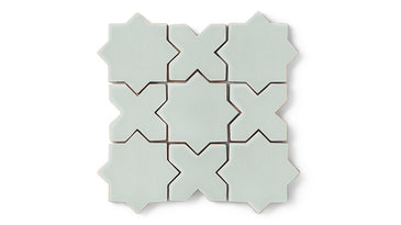 Mini Star & Cross Original Ceramic Tile in Salton Sea Gloss