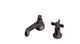 Emerson One Handle Deck Mount Low Hexagon Lavatory Faucet with Defined Cross Handle in Antique Bronze