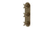 Contour Three Handle Wall Mount Shower Trim with Soft Cross Handles in Antique Brass