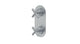 Contour Two Handle Wall Mount Shower Trim with Soft Cross Handles in Satin Chrome