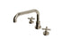 Contour Two Handle Deck Mount Squaretop Bath Trim with Soft Cross Handles in Polished Nickel