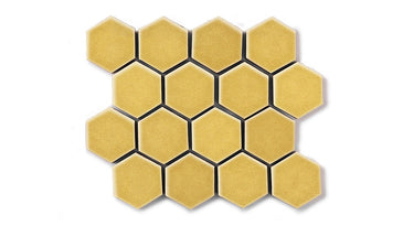2" Hexagon Sheeted Original Ceramic Mosaic Tile in Haystack Gloss