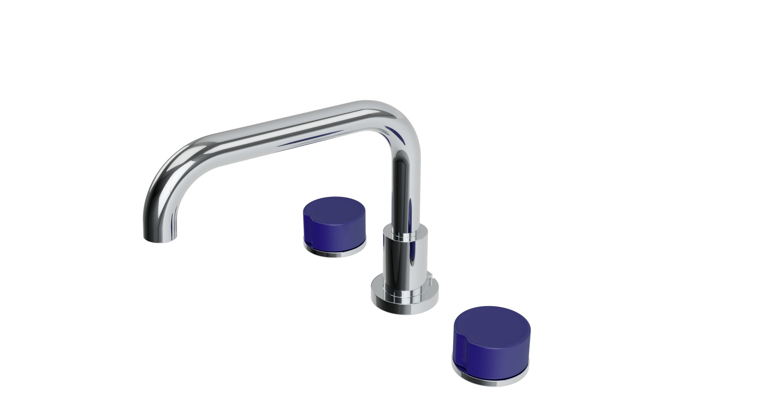 Foundry Two Handle Deck Mount Squaretop Bath Trim with Groove Ceramic Knob Handles