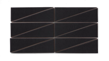 Right Scalene Triangle Original Ceramic Tile in Raven Matte