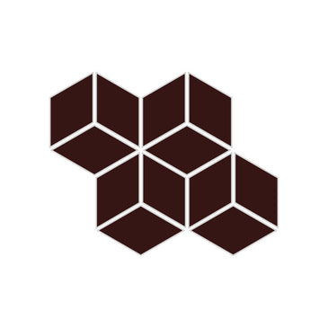 Small Diamond Sheeted - Escher Original Ceramic Mosaic Tile in Garnet Matte