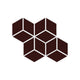 Small Diamond Sheeted - Escher Original Ceramic Mosaic Tile in Garnet Matte