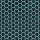 1" Hexagon Sheeted Original Ceramic Mosaic Tile in Caspian Sea Gloss