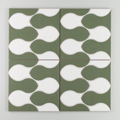 8x8 Handpainted Sample Brook  in Green Motif