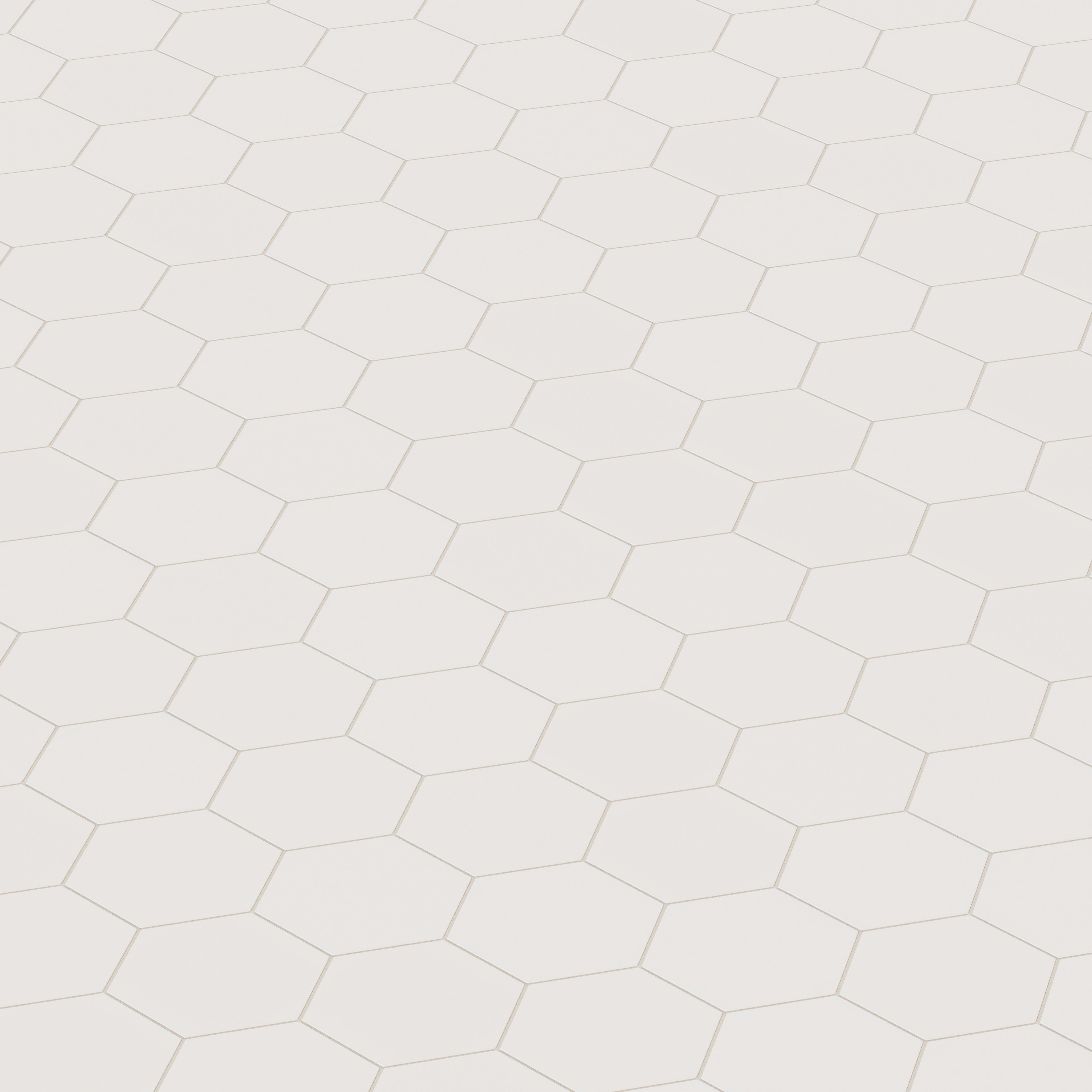 8" Hexagon Natural Press Ceramic Tile in Pearl Matte