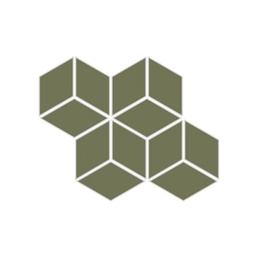 Small Diamond Sheeted - Escher Original Ceramic Mosaic Tile in Peabody Matte
