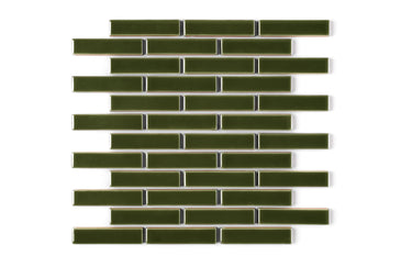 1x4 Half Offset Sheeted Original Ceramic Mosaic Tile in Lone Pine Gloss