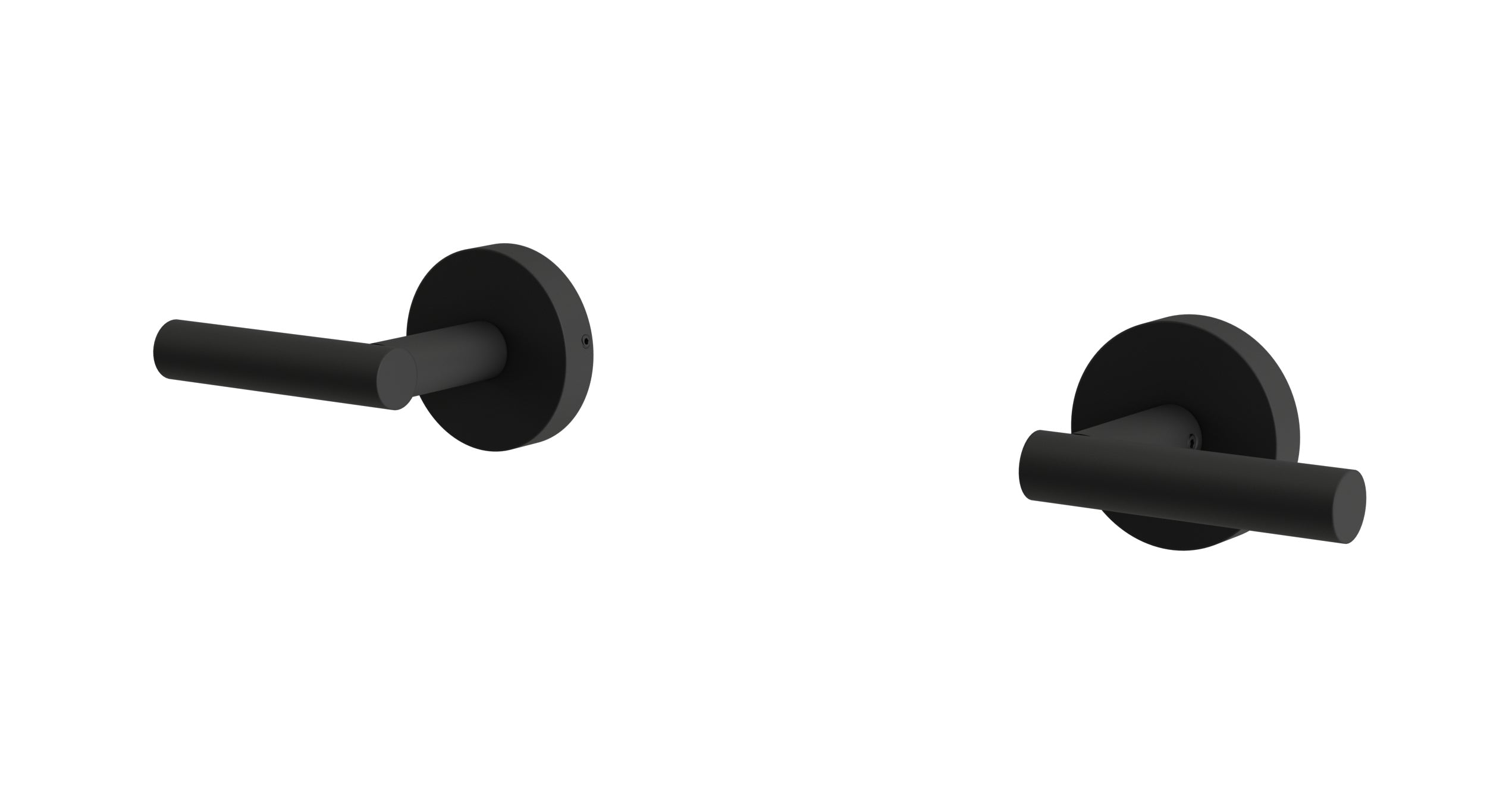 Contour Two Handle Wall Mount Bath Trim with Soft Lever Handles in Matte Black