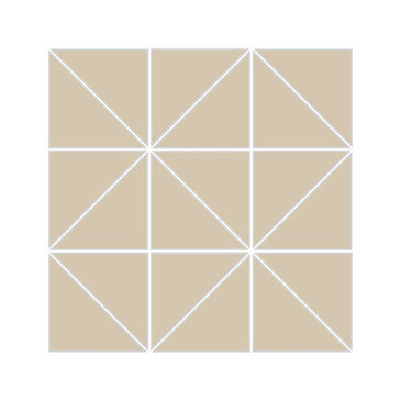 3" Triangle Sheeted - Quadrant Original Ceramic Mosaic Tile in Dolomite Gloss