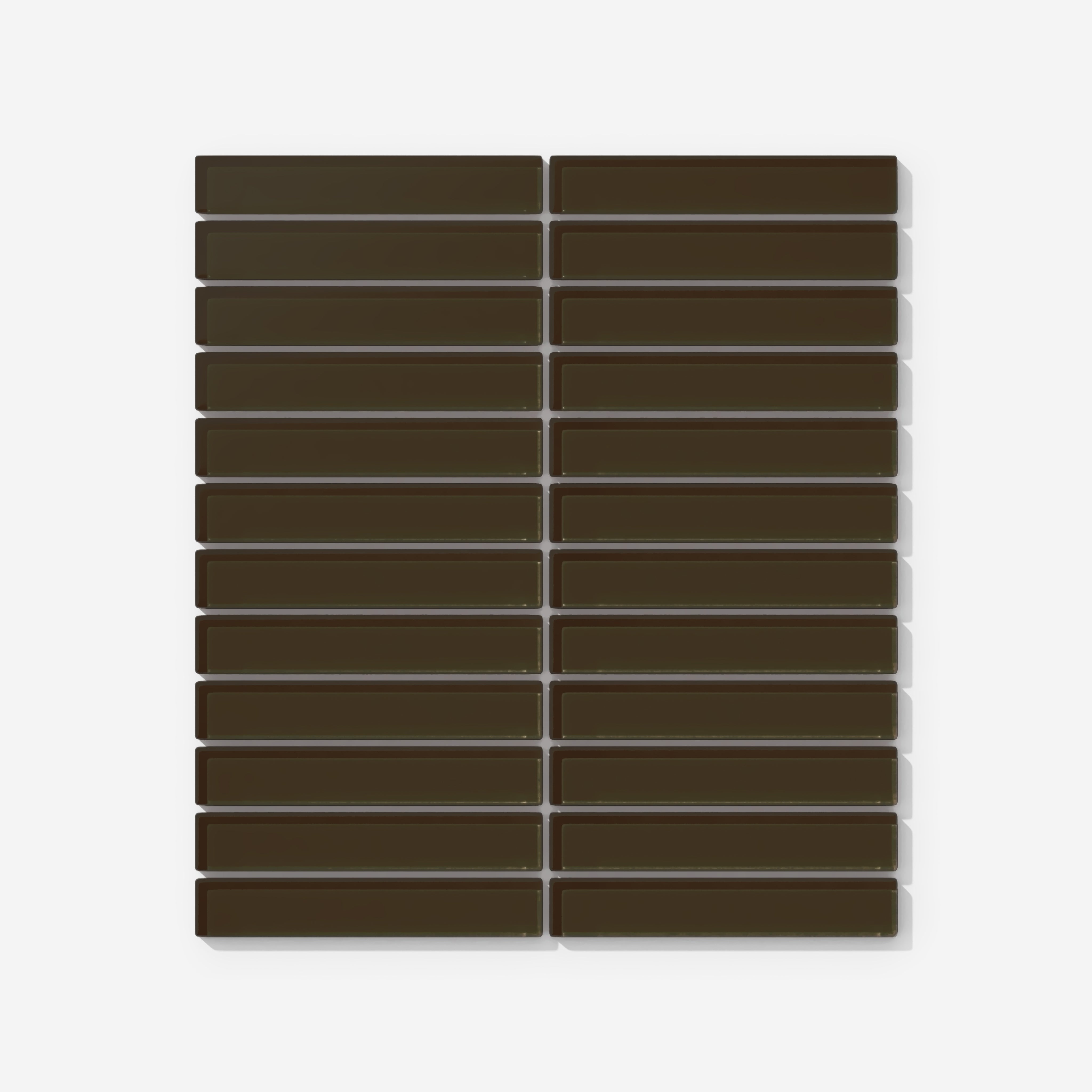 1x6 Straight Set Sheeted Glass Mosaic Tile in Osprey Matte