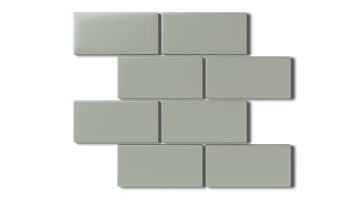 Terre Verte 2x4 Half Offset Sheeted Matte Natural Press Ceramic Tile
