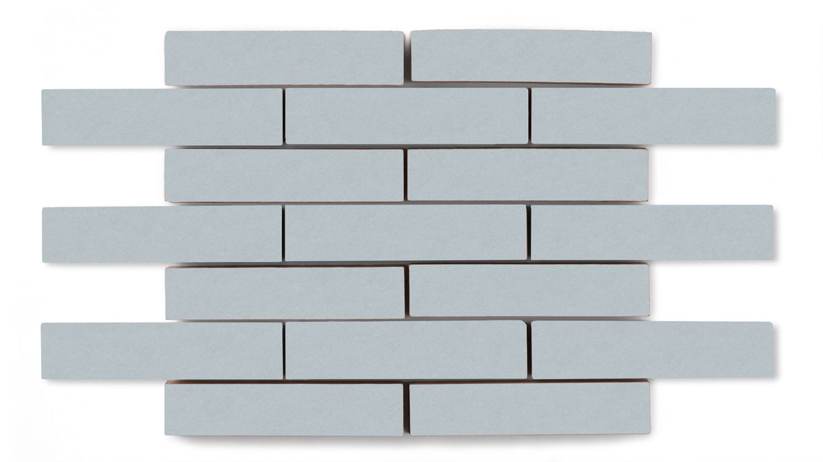 Half Offset Pattern Crater Lake 1x4 Half Offset Sheeted Matte Original Ceramic Tile