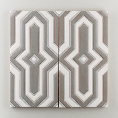 6x12 Handpainted Sample Mazagan  in Neutral Motif