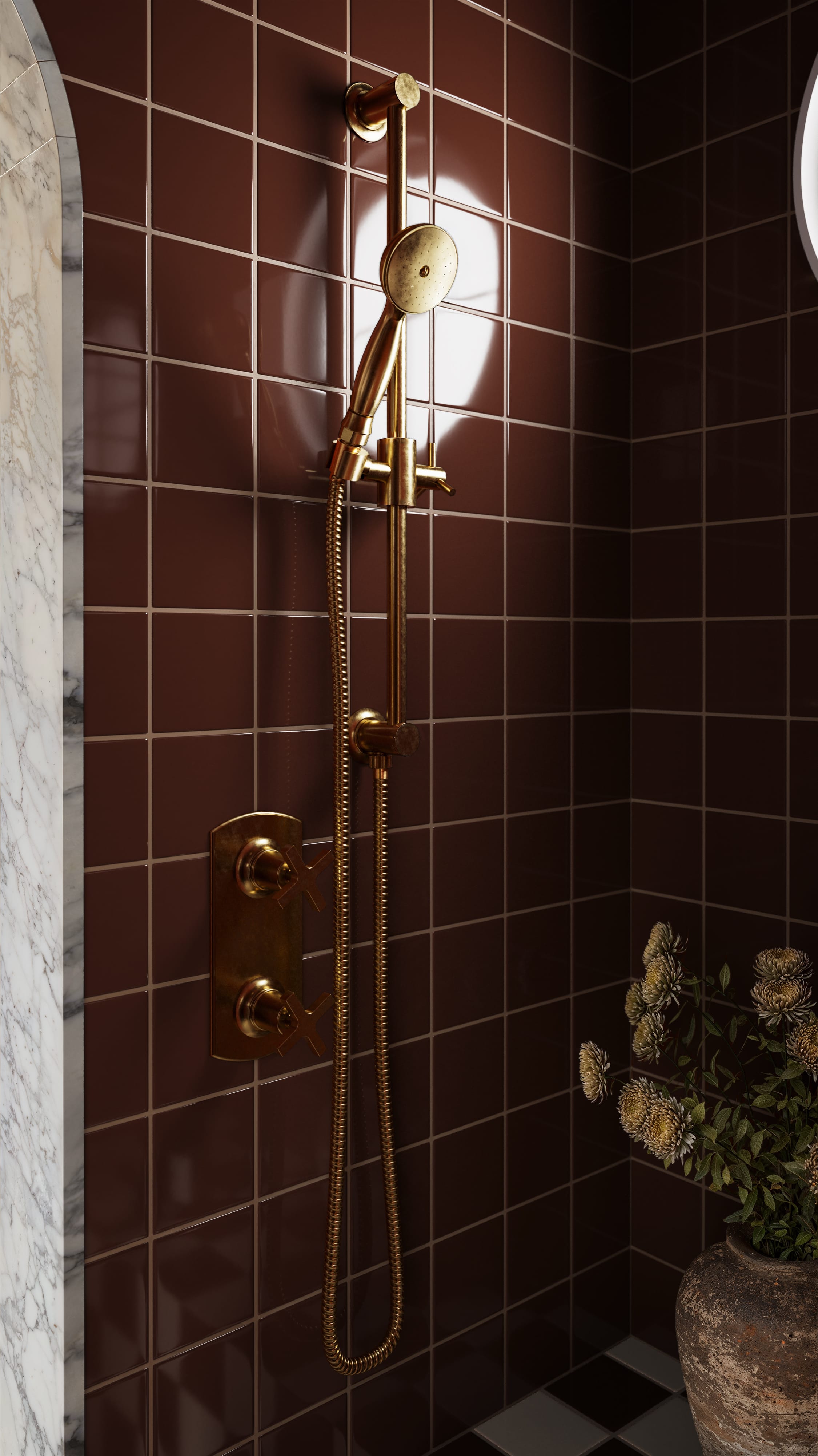 Quick Ship 4x4 Original Ceramic Tile in Garnet Gloss