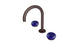 Foundry Two Handle Deck Mount Gooseneck Lavatory Faucet with Pebble Ceramic Knob Handles in Architectural Copper