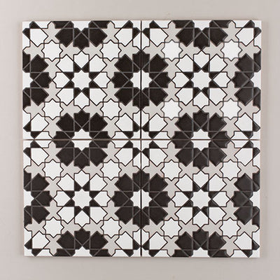 8x8 Handpainted Sample Elephant Star  in Black & White Motif