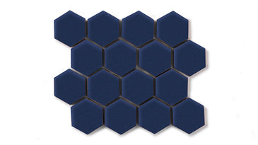 2" Hexagon Sheeted Original Ceramic Mosaic Tile in Lake Tahoe Matte