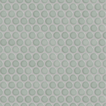 Penny Round Sheeted Original Ceramic Mosaic Tile in Overcast Gloss