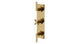 Flatiron Three Handle Wall Mount Shower Trim with Linear Cross/Linear Lever Handles in Uncoated Polished Brass