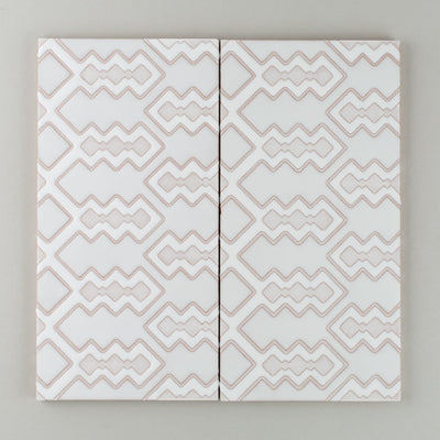 6x12 Handpainted Sample Marrakech Lace  in White Motif