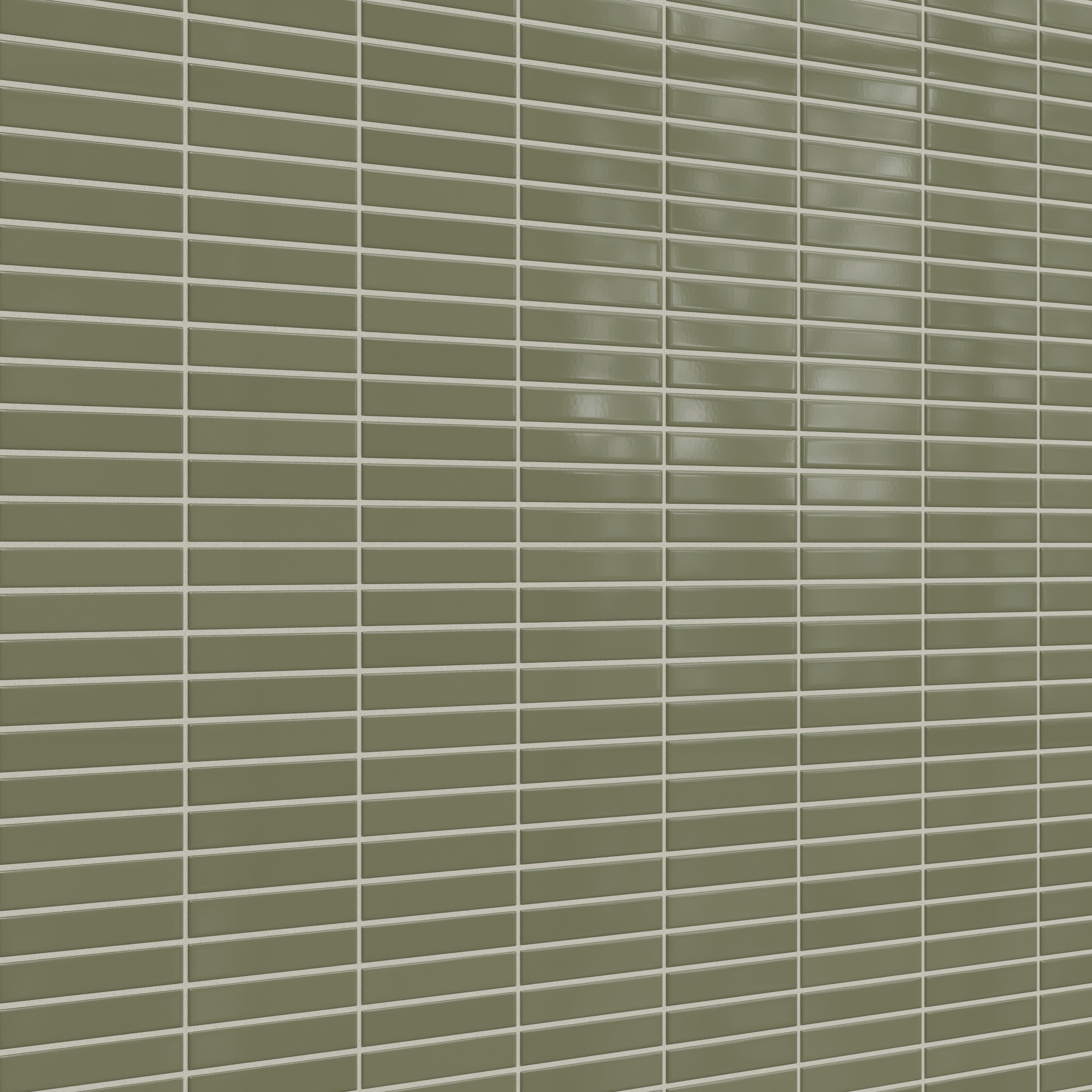 1x6 Straight Set Sheeted Original Ceramic Mosaic Tile in Peabody Gloss
