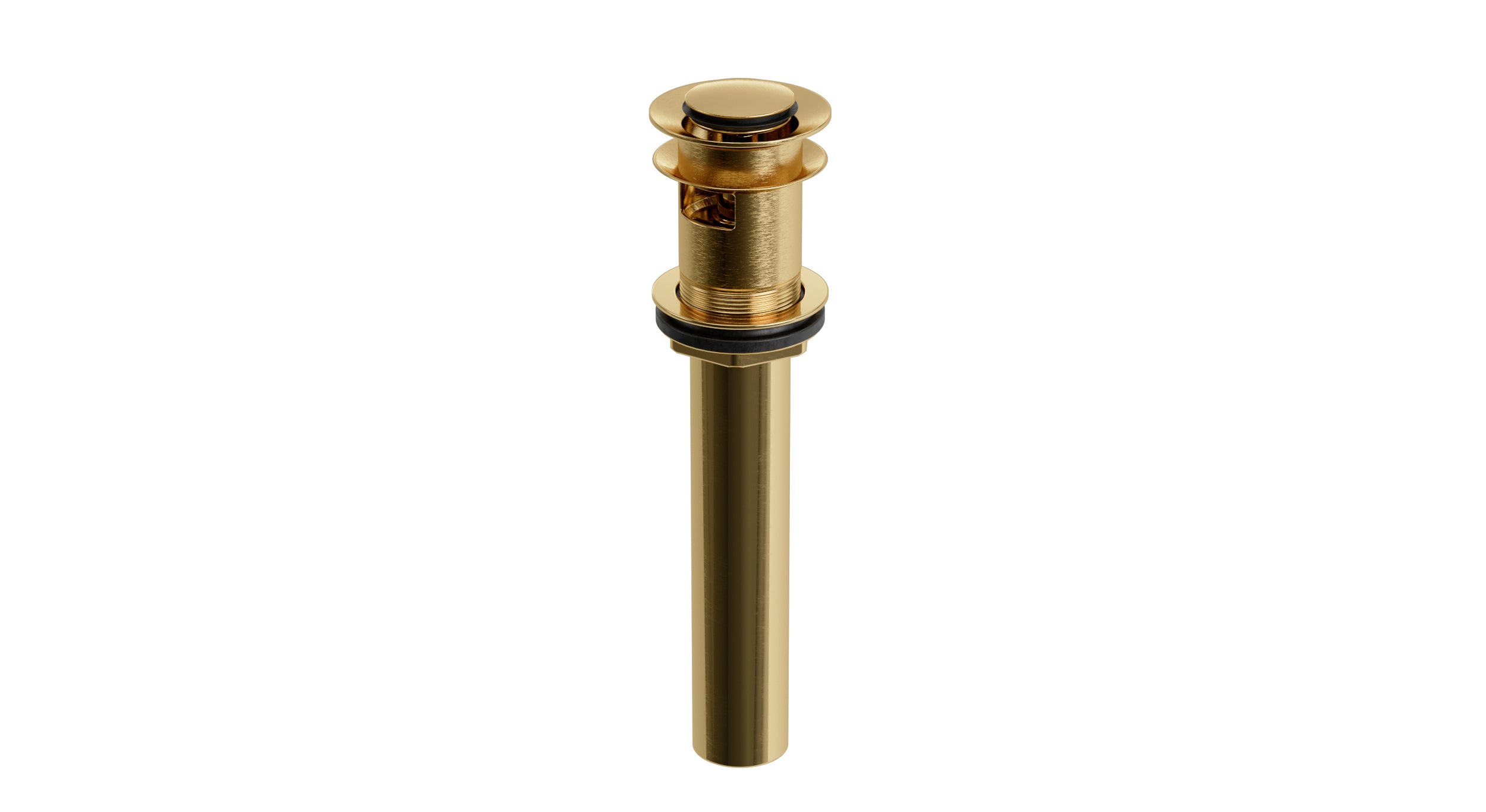 Lavatory Faucet Soft Touch Drain with Overflow in Satin Brass