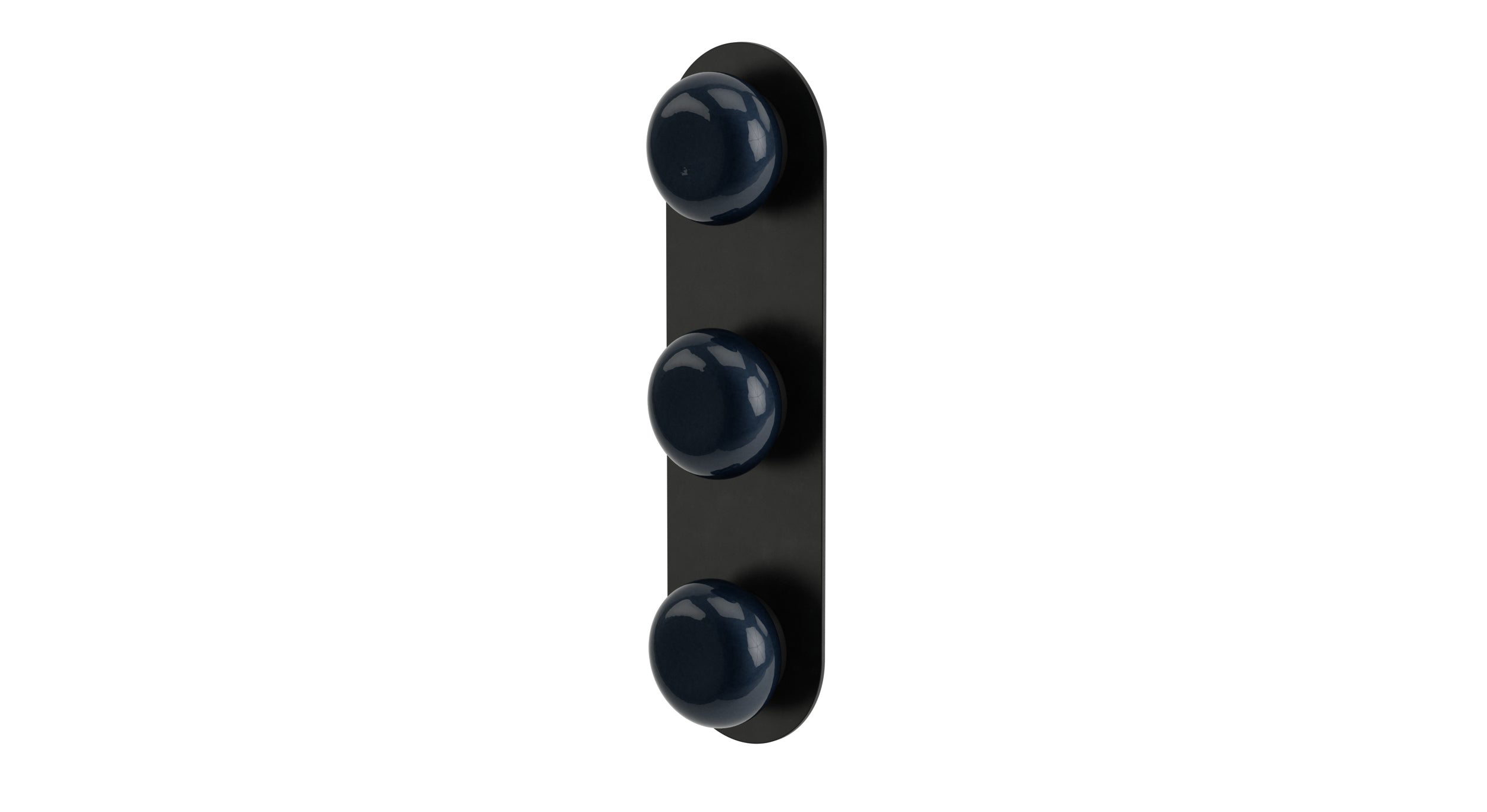 Foundry Three Handle Wall Mount Shower Trim with Pebble Ceramic Knob Handles in Oil Rubbed Bronze
