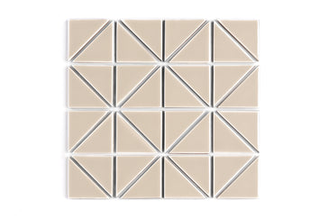 3" Triangle Sheeted - Quadrant Original Ceramic Mosaic Tile in Sweet Pea Gloss