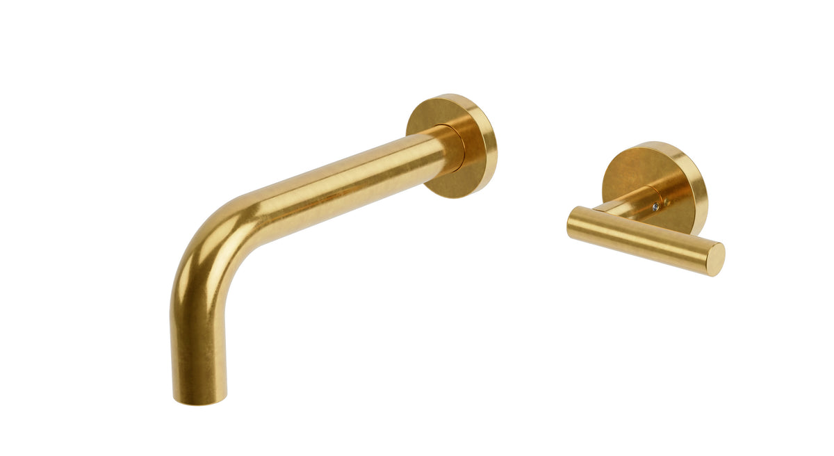 Contour One Handle Wall Mount 7.5" Lavatory Faucet with Soft Lever Han