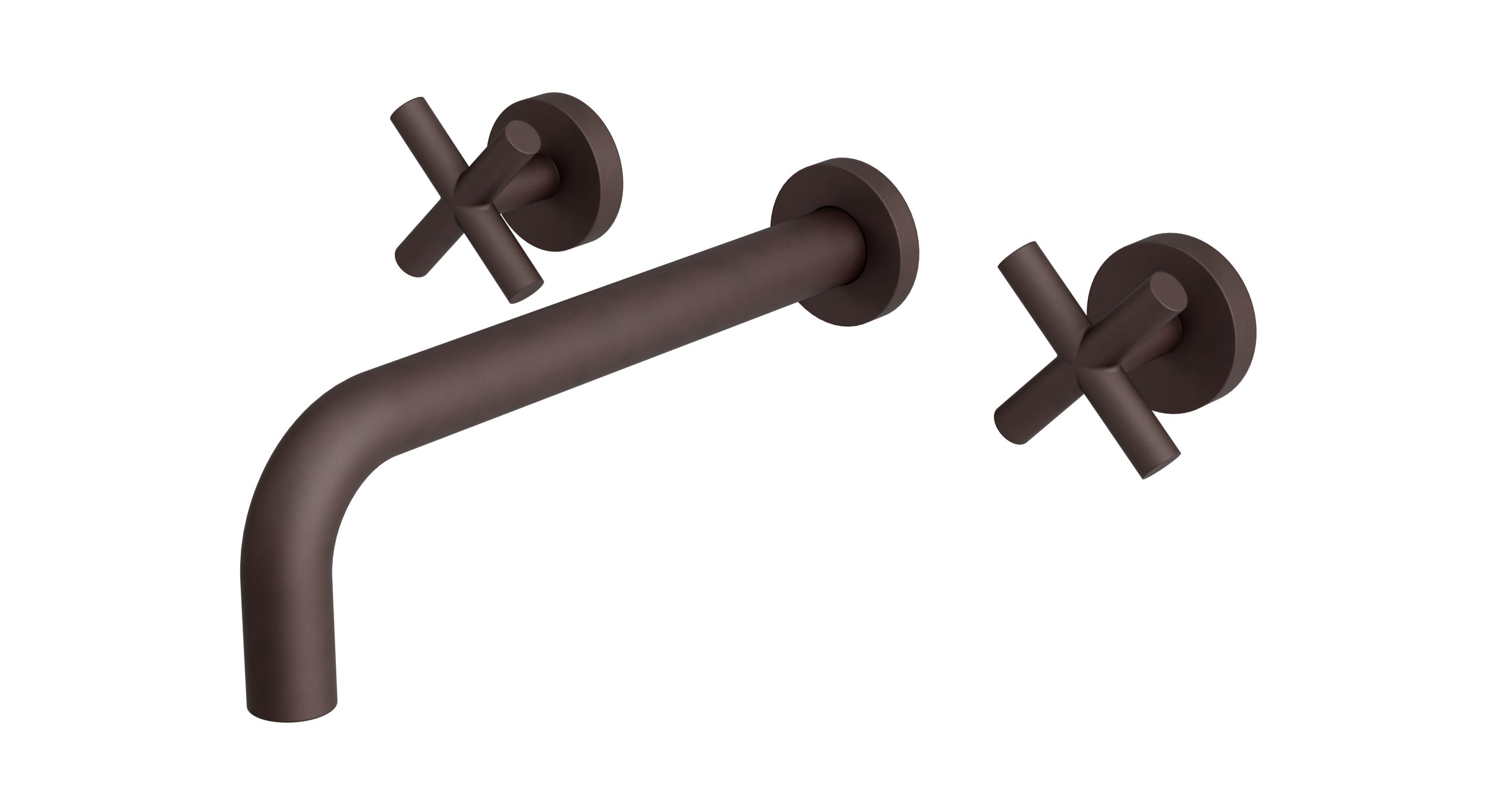 Contour Two Handle Wall Mount 10" Lavatory Faucet with Soft Cross Handles