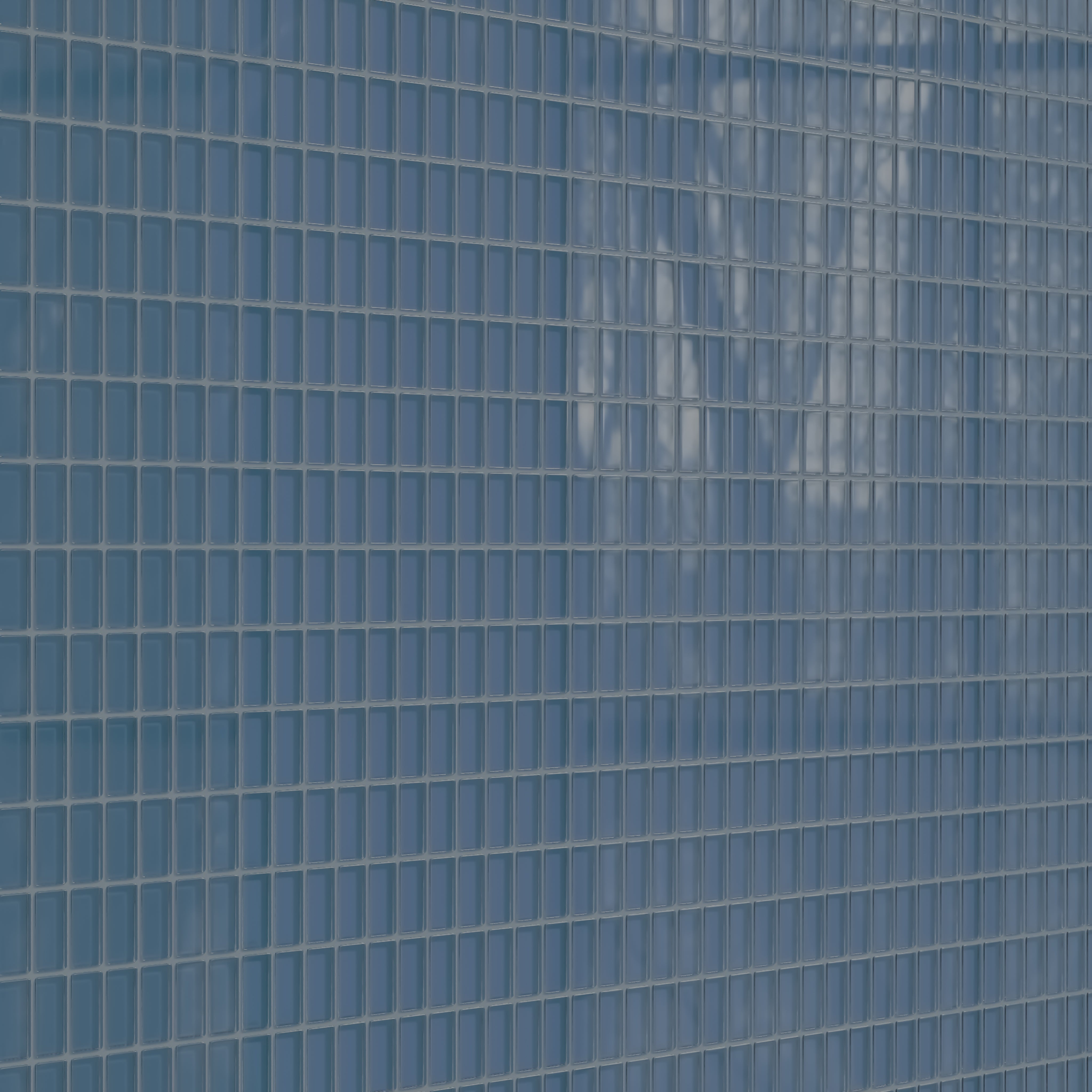 1x2 Straight Set Sheeted Glass Mosaic Tile in Blue Jay Gloss