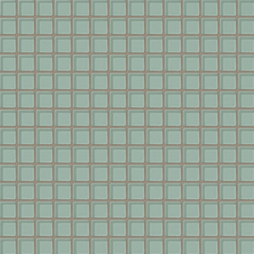1x1 Straight Set Sheeted Glass Mosaic Tile in Kingfisher Gloss