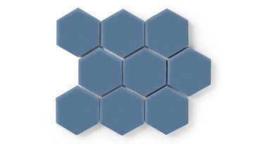 4" Hexagon Original Ceramic Tile in Caribbean Sea Matte