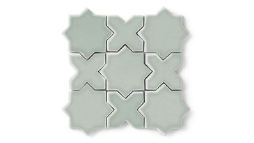 Mini Star & Cross Original Ceramic Tile in Overcast Gloss