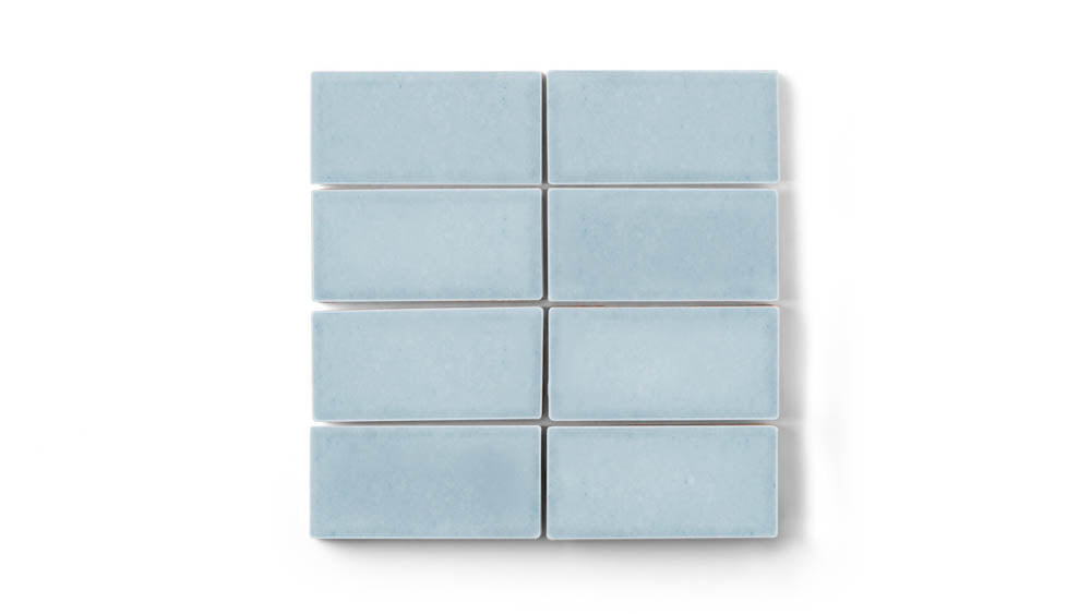 2x4 Straight Set Sheeted Original Ceramic Mosaic Tile in Crater Lake Gloss