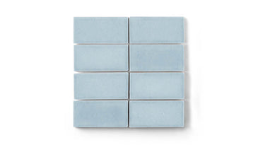 2x4 Straight Set Sheeted Original Ceramic Mosaic Tile in Crater Lake Gloss