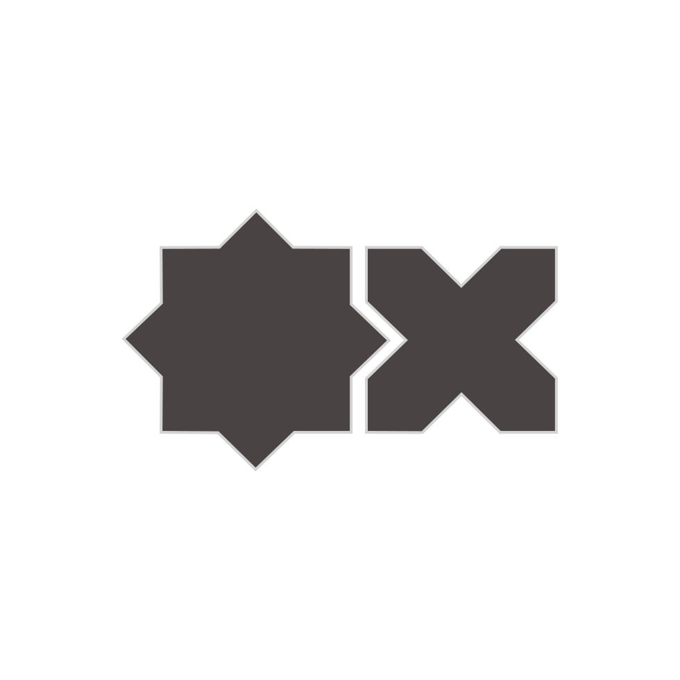 Star & Cross Original Ceramic Tile in Carbon Gloss
