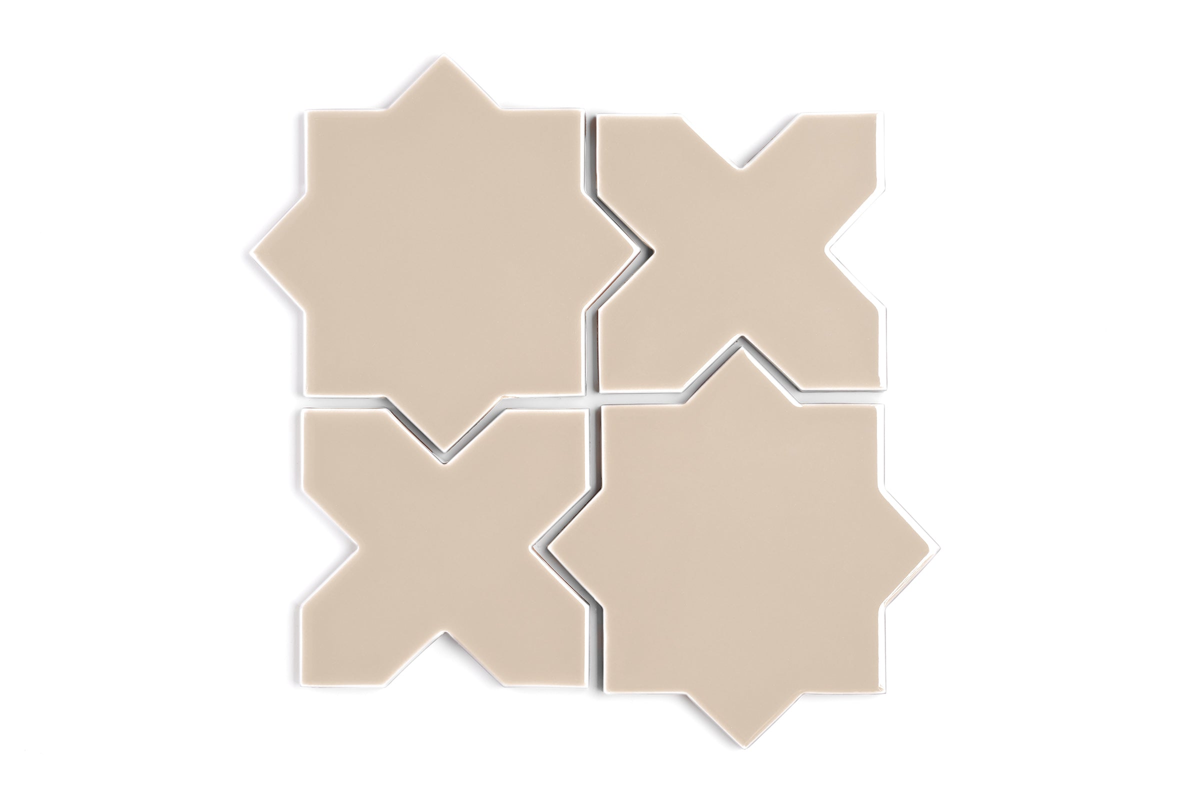 Star & Cross Original Ceramic Tile in Sweet Pea Gloss