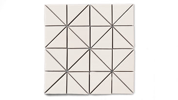 3" Triangle Sheeted - Quadrant Original Ceramic Mosaic Tile in Feldspar Gloss
